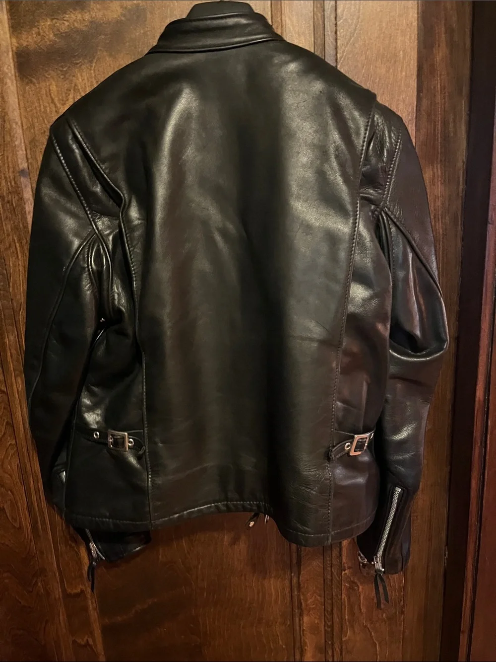 Schott NYC Black Leather Bomber Jacket - Picture 2 of 9